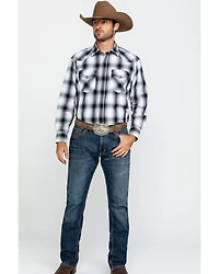Pendleton Men's White Frontier Large Plaid Long Sleeve Snap Western Shirt