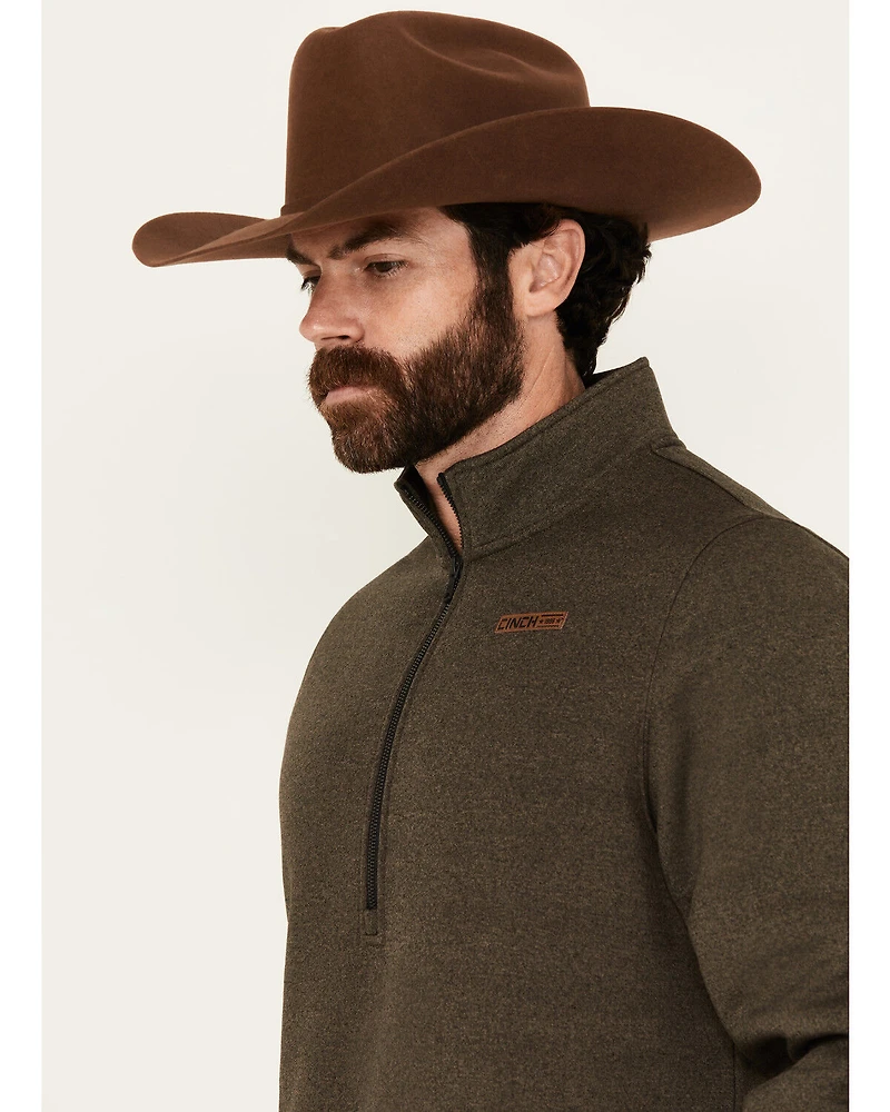 Cinch Men's Solid Quarter Zip Long Sleeve Pullover