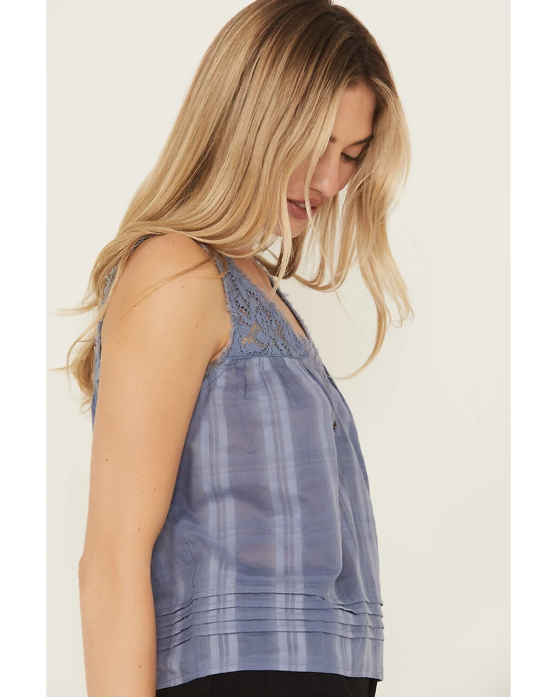 Cleo + Wolf Women's Evelyn Lace Inset Tonal Tank Top