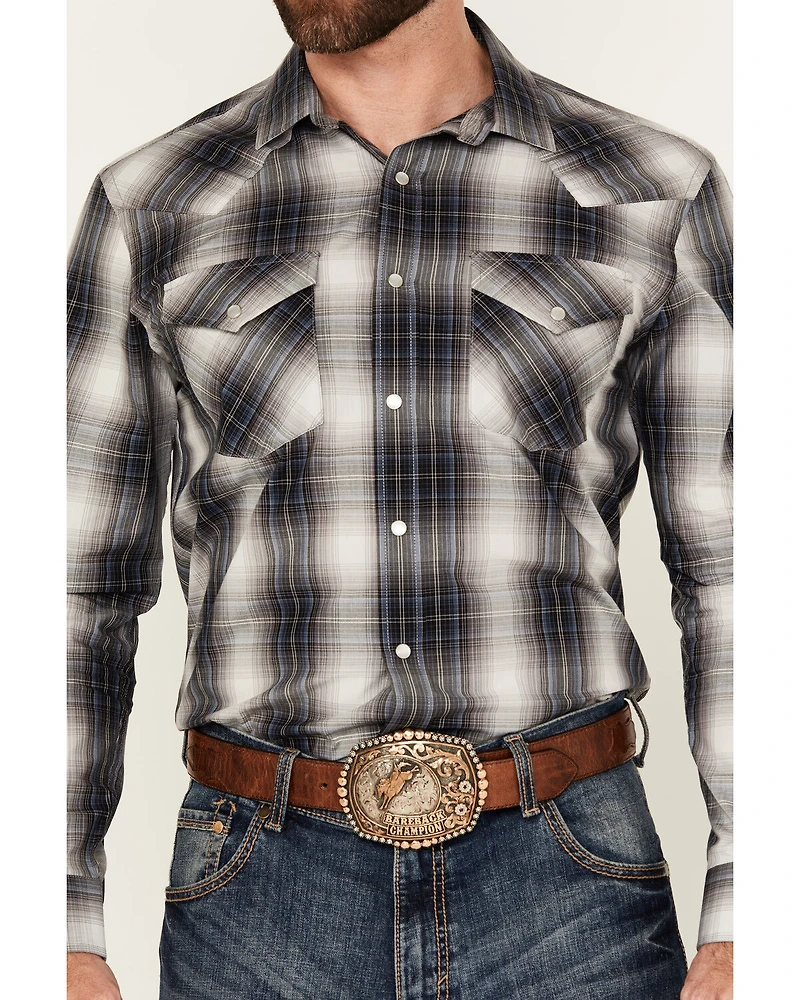 Pendleton Men's Frontier Plaid Print Long Sleeve Pearl Snap Western Shirt