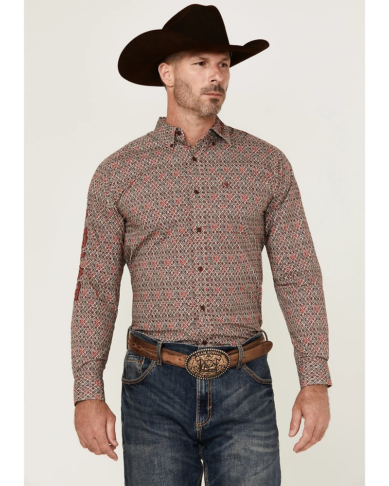 Ariat Men's Team Omega Logo Long Sleeve Button-Down Western Shirt