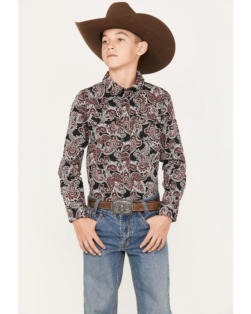 Cody James Boys' Johnny Ringo Long Sleeve Snap Western Shirt