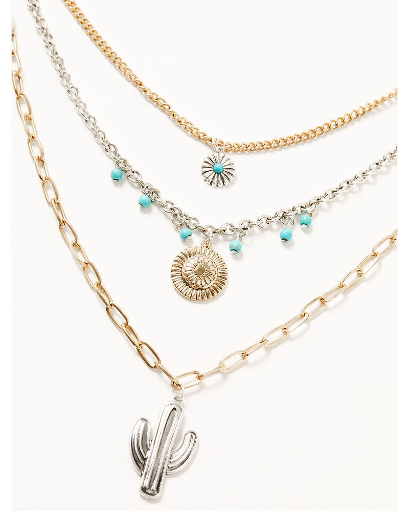 Shyanne Women's Cactus Layered Necklace