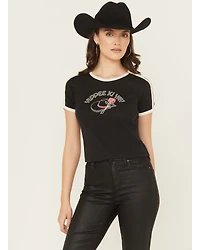 Girl Dangerous Women's Yippee Ki Yay Short Sleeve Ringer Tee