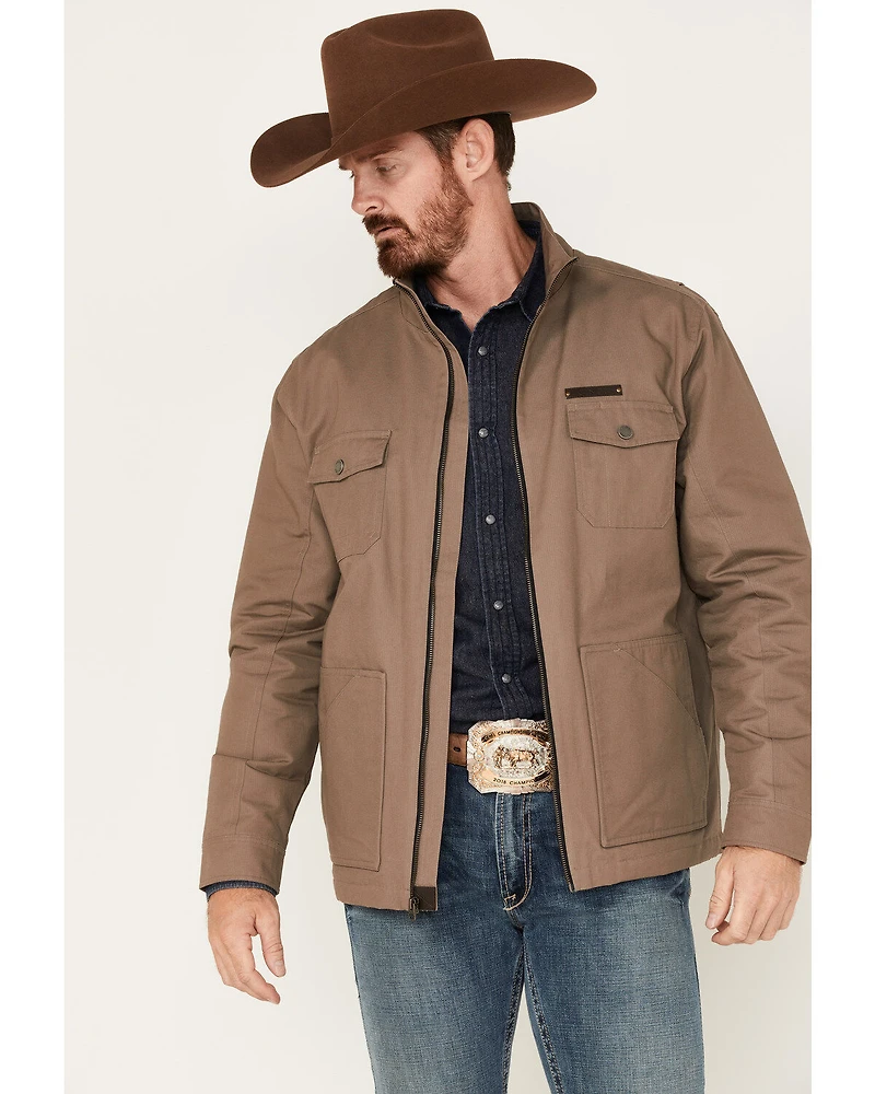 Cinch Men's Solid Brushed Twill Zip Canvas Jacket