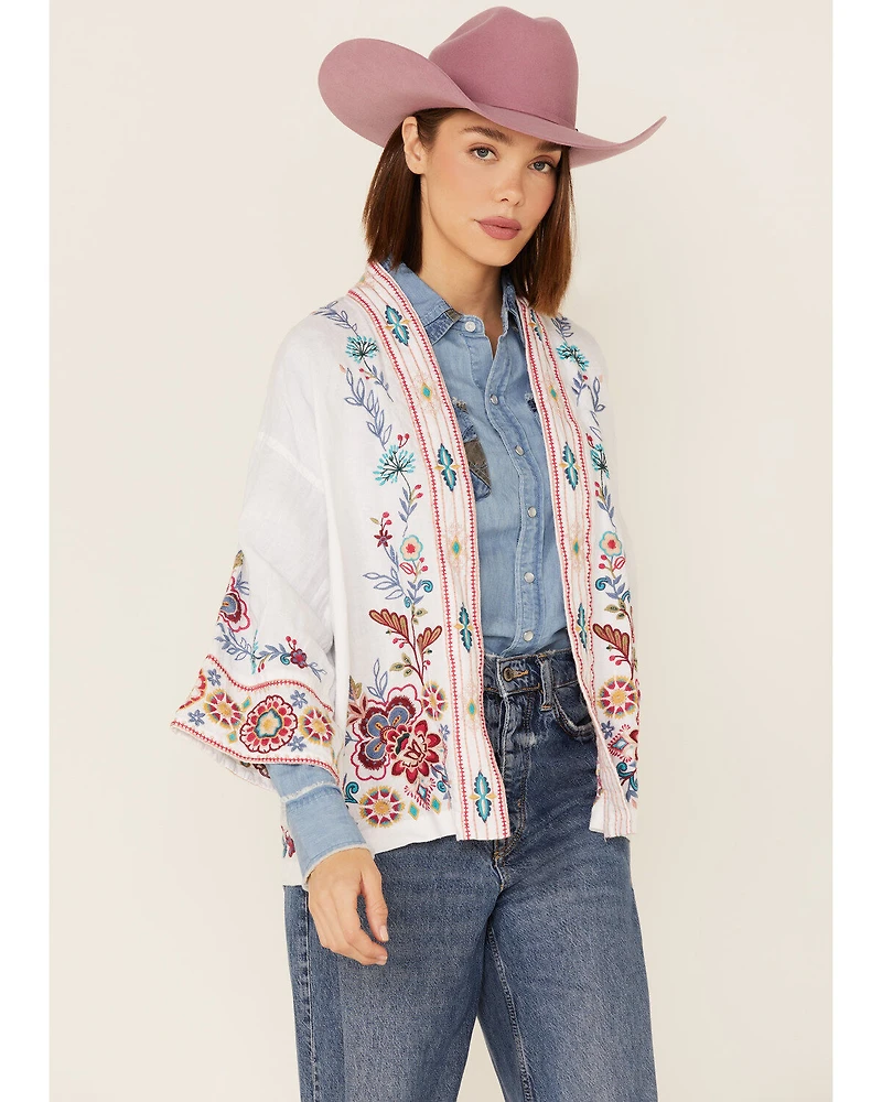Johnny Was Women's Sicilia Embroidered Linen Kimono
