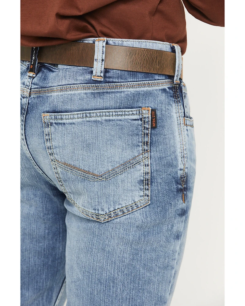 Cody James Men's FR Clover Leaf Wash Slim Straight Stretch Denim Jeans