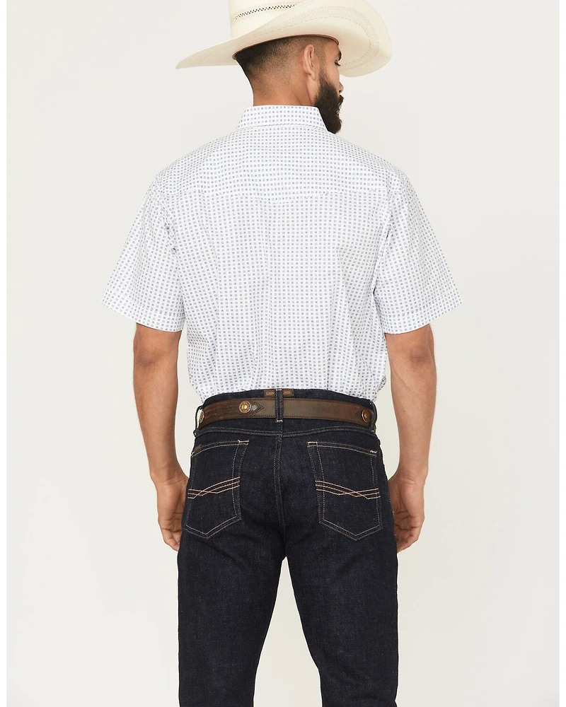 Ely Walker Men's Geo Print Short Sleeve Snap Western Shirt