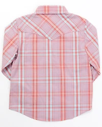 Shyanne Toddler Girls' Plaid Print Long Sleeve Snap Western Shirt