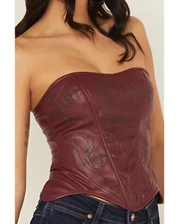 Fornia Women's Boot Barn Exclusive Rose Embossed Faux Leather Bustier
