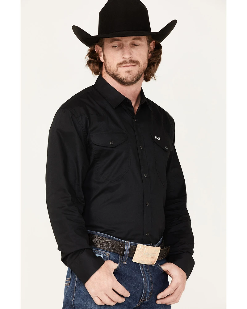Kimes Ranch Men's Blackout Solid Long Sleeve Snap Western Shirt