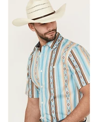 RANK 45® Men's Levi Striped Short Sleeve Button-Down Stretch Western Shirt
