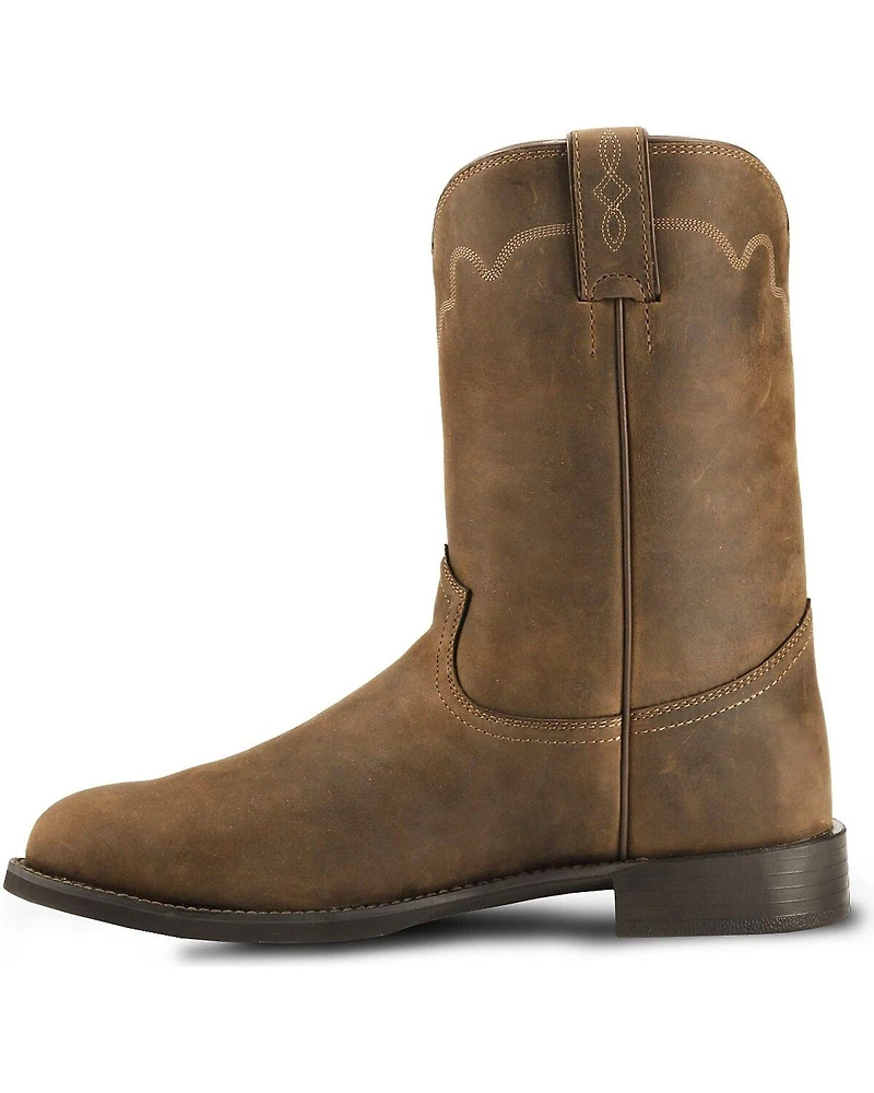 Justin Men's Stampede Roper Western Boots - Round Toe