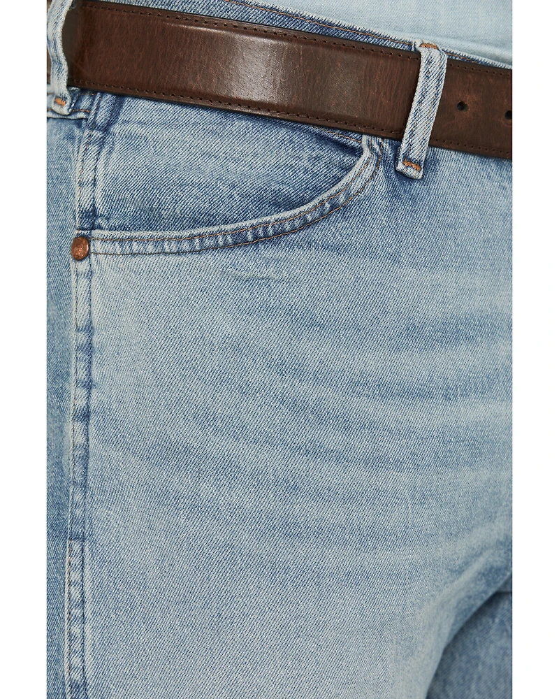 Wrangler Men's Cowboy Cut Vintage Light Wash Regular Fit Stretch Denim Jeans