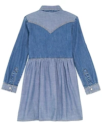 Wrangler Infant Girls' Two Tone Long Sleeve Dress