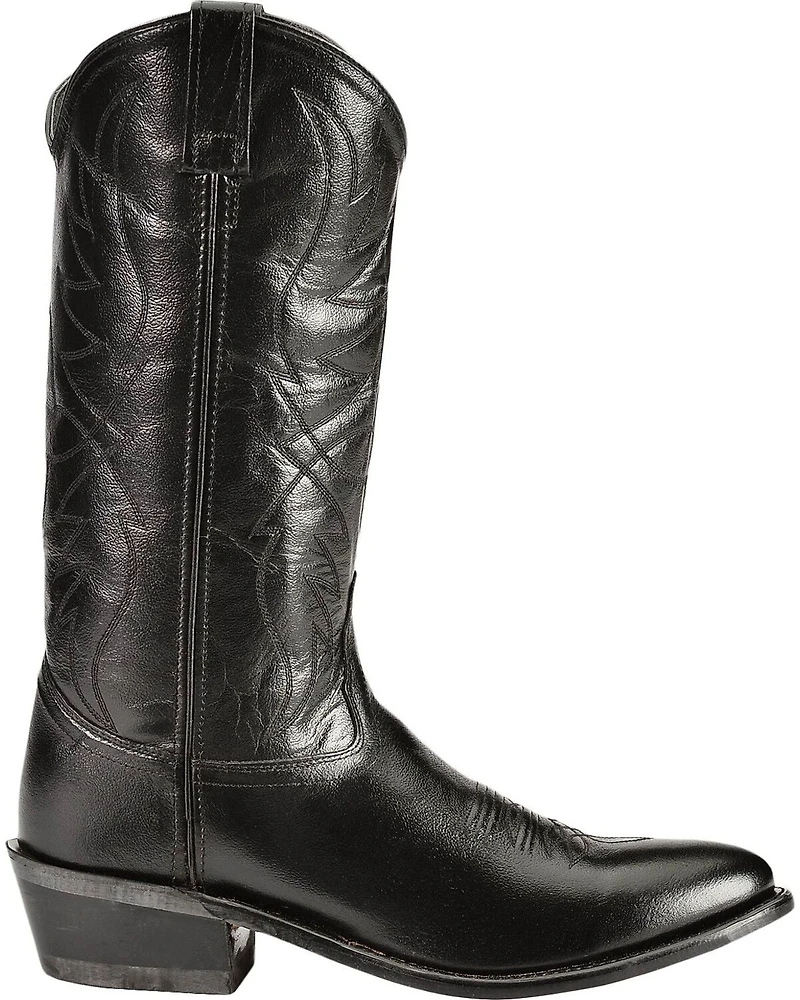 Old West Men's Smooth Leather Western Boots - Round Toe