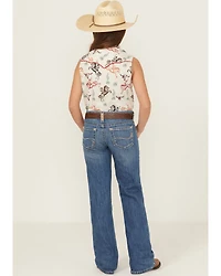 Ariat Girls' Medium Wash Bootcut Stretch Denim Jeans