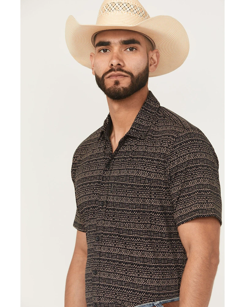 Ariat Men's Retro Southwestern Stripe Print Short Sleeve Button-Down Stretch Western Shirt