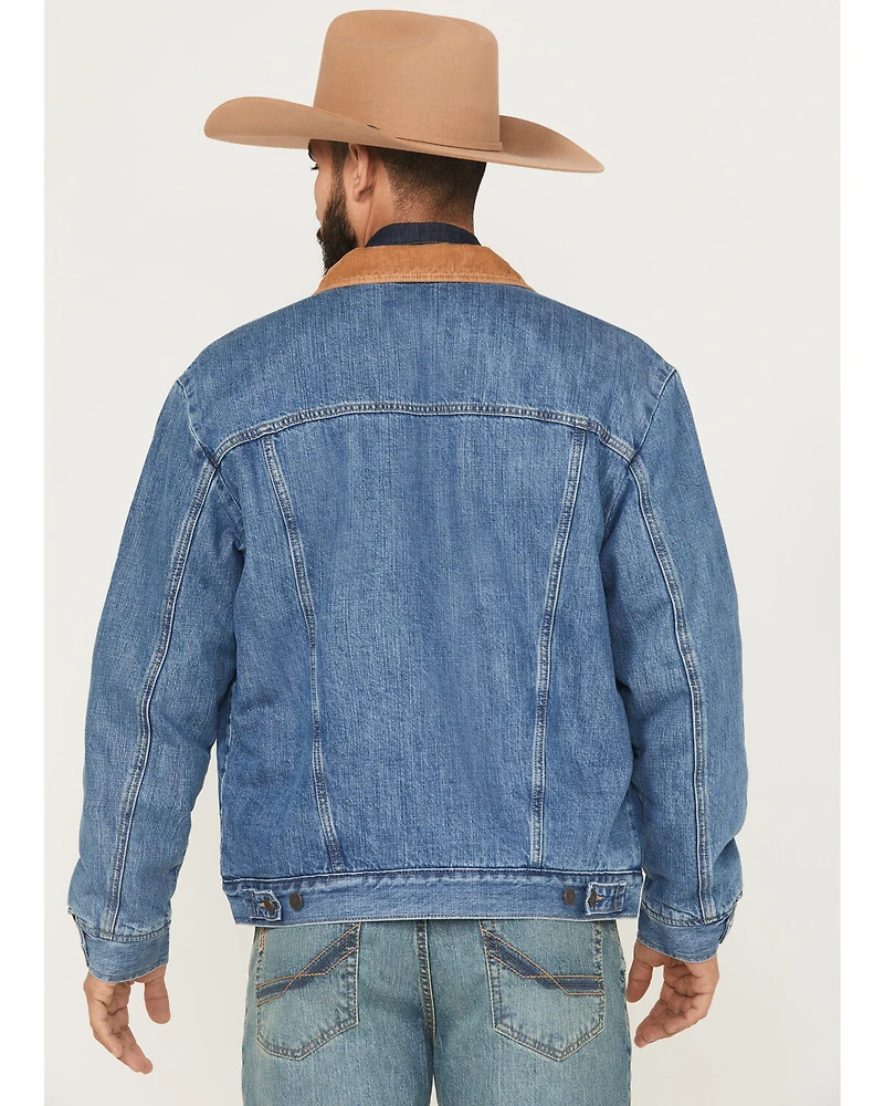 Wrangler Men's Medium Wash Vintage Sherpa Lined Jacket