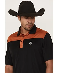 RANK 45® Men's Barrier Color Block Short Sleeve Button-Down Polo Shirt