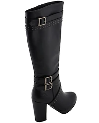 Milwaukee Leather Women's Platform Heel Studded Strap Boot - Round Toe