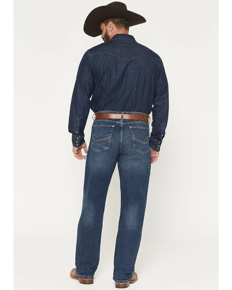 Wrangler Men's 20X Dark Wash Relaxed Fit Straight Stretch Denim Jeans