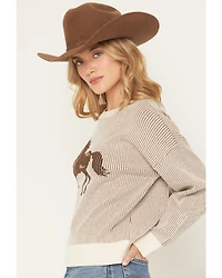 Originality Women's Horse Plated Sweater