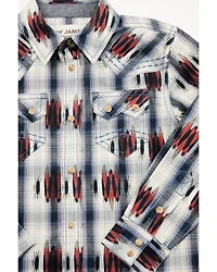Cody James Toddler Boys' Zion Sunset Plaid Print Long Sleeve Snap Western Shirt