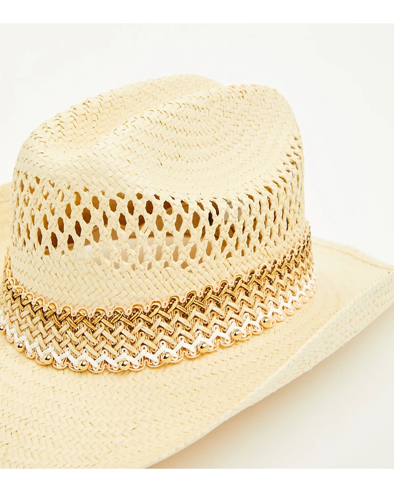 Shyanne Women's Beaded Straw Cowboy Hat