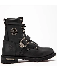 Milwaukee Leather Men's Buckled Lace-Up Boots - Round Toe