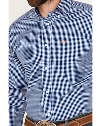 Ariat Men's Wrinkle Free Finlay Plaid Print Fitted Long Sleeve Button-Down Western Shirt