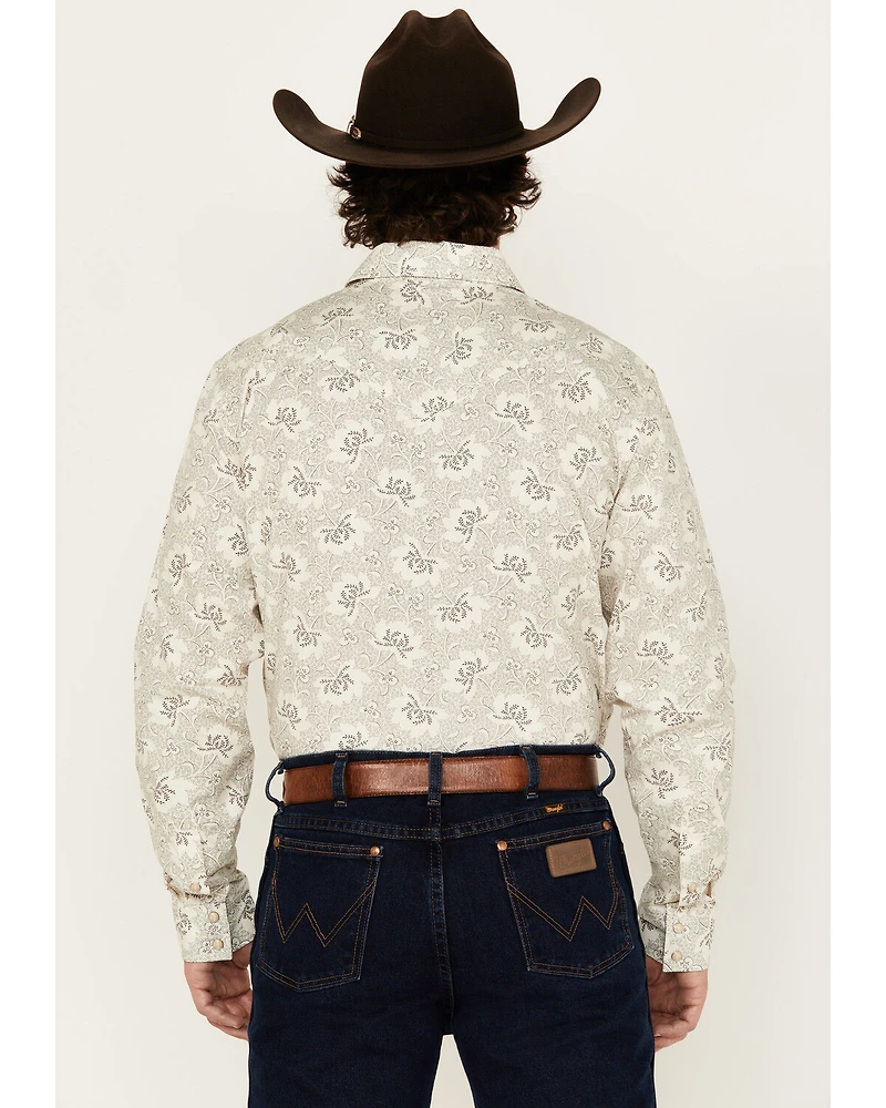 Cody James Men's Treven Floral Print Long Sleeve Snap Western Shirt