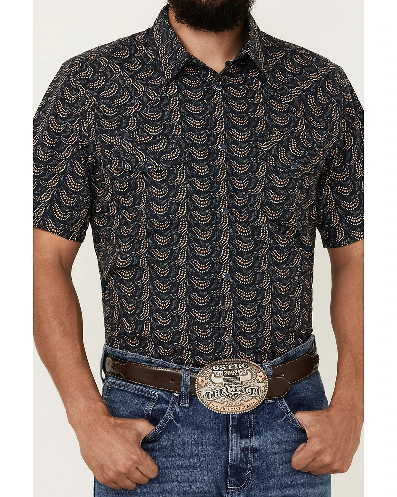 Gibson Men's Disco Ball Geo Print Short Sleeve Snap Western Shirt