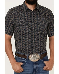 Gibson Men's Disco Ball Geo Print Short Sleeve Snap Western Shirt