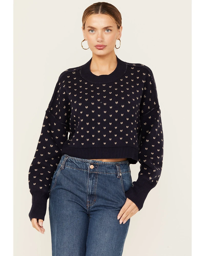 Free People Women's Easy Street Solid Cropped Sweater