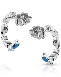 Montana Silversmiths Women's Moonlit Night Crustal Opal Hoop Earrings