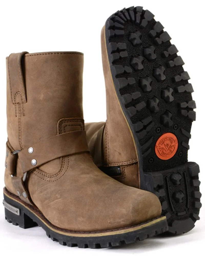 Milwaukee Leather Women's 7" Harness Motorcycle Boots - Square Toe
