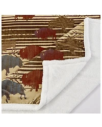 HiEnd Accents Home On The Range Campfire Sherpa Throw