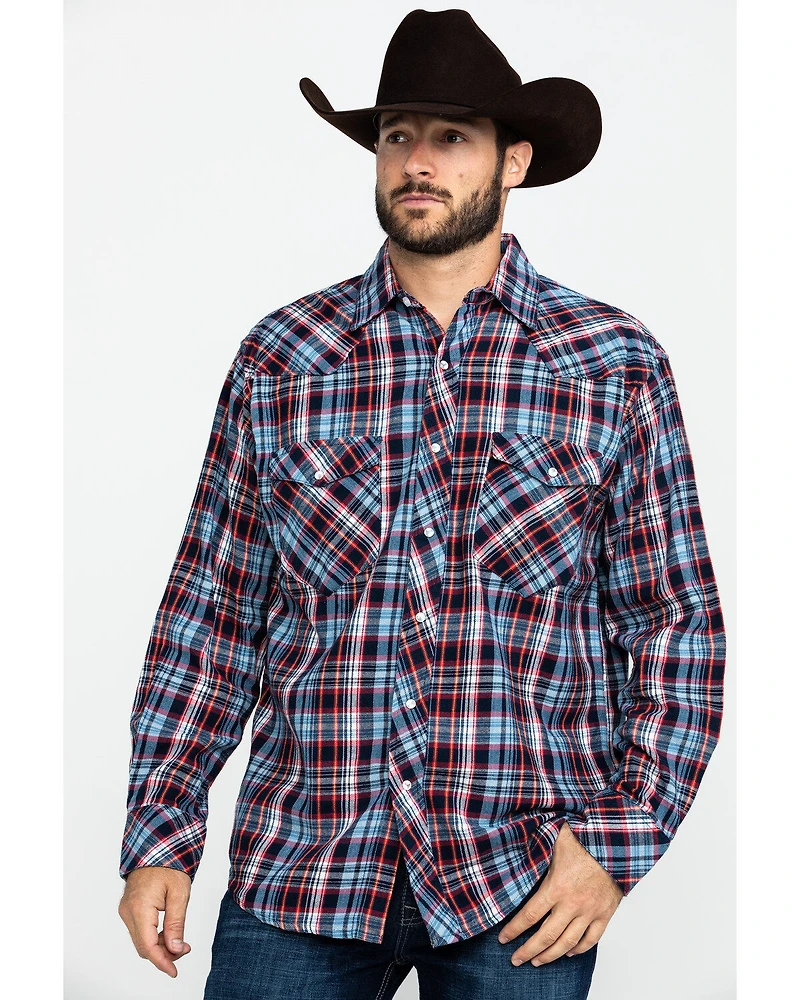 Resistol Men's Crook Small Plaid Long Sleeve Western Shirt