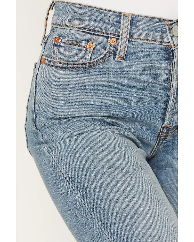 Levi's Women's Night Shift Light Wash High Rise Wedgie Straight Stretch Denim Jeans