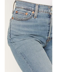 Levi's Women's Night Shift Light Wash High Rise Wedgie Straight Stretch Denim Jeans
