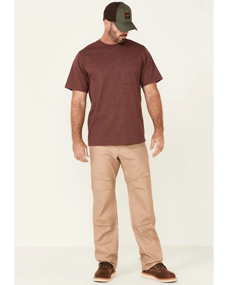 Hawx Men's Solid Burgundy Forge Short Sleeve Work Pocket T-Shirt