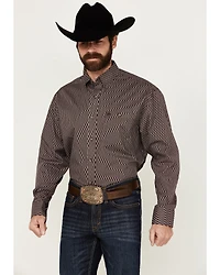 Wrangler Men's Classics Geo Print Long Sleeve Button-Down Western Shirt - Tall