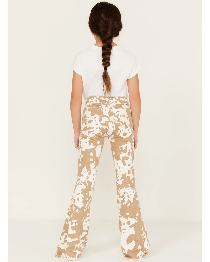 Saint & Hearts Girls' Cowhide Print Pull On Flare Pants