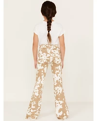 Saint & Hearts Girls' Cowhide Print Pull On Flare Pants