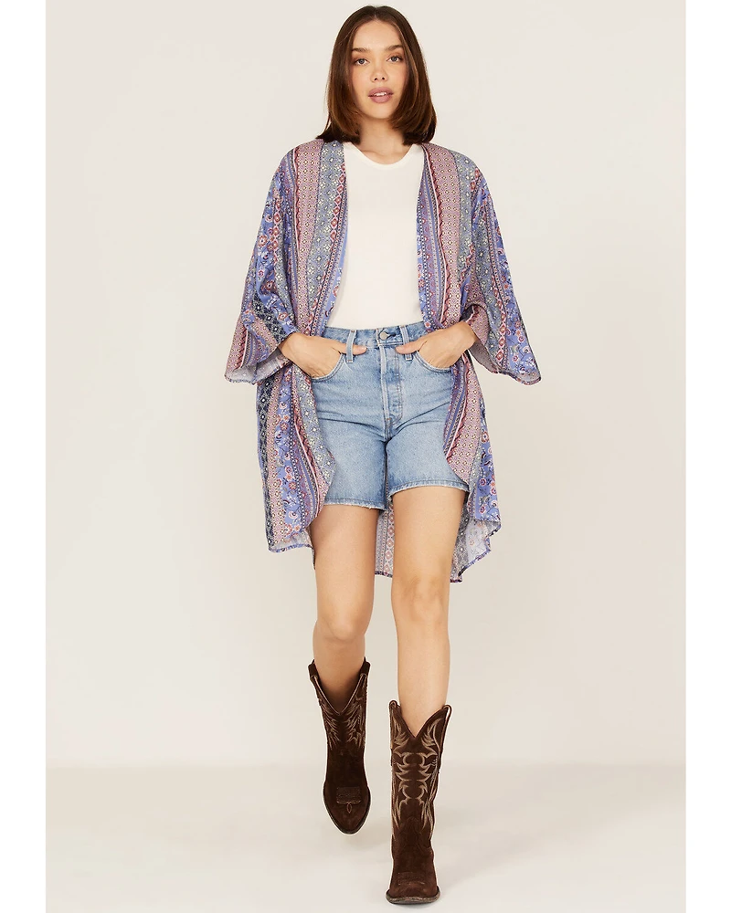 Cotton & Rye Women's Floral Border Print Kimono