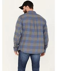 Brothers and Sons Men's Buffalo Checkered Print Long Sleeve Button Down Western Flannel Shirt