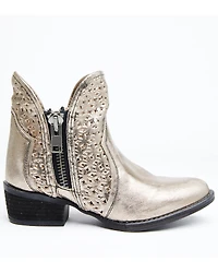 Circle G Women's Silver Cut Out Fashion Booties - Round Toe