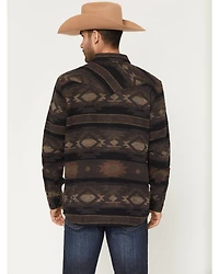 Moonshine Spirit Men's Denver Tonal Southwestern Print Long Sleeve Snap Flannel Shirt