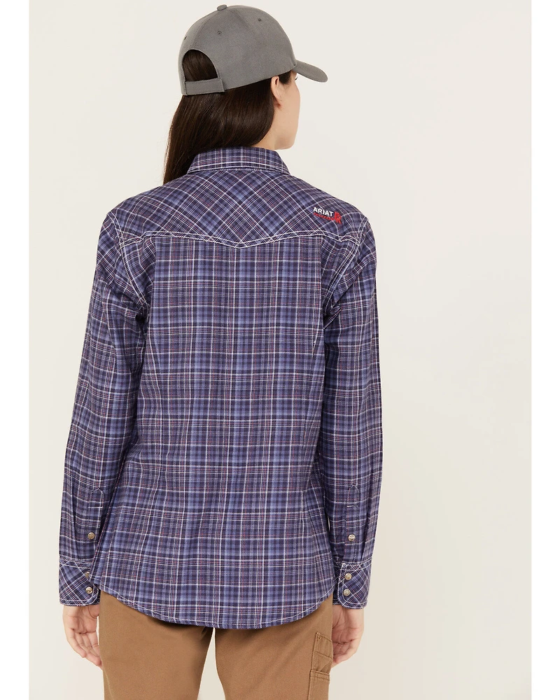 Ariat Women's Tillie FR Long Sleeve Plaid Print Snap Work Shirt